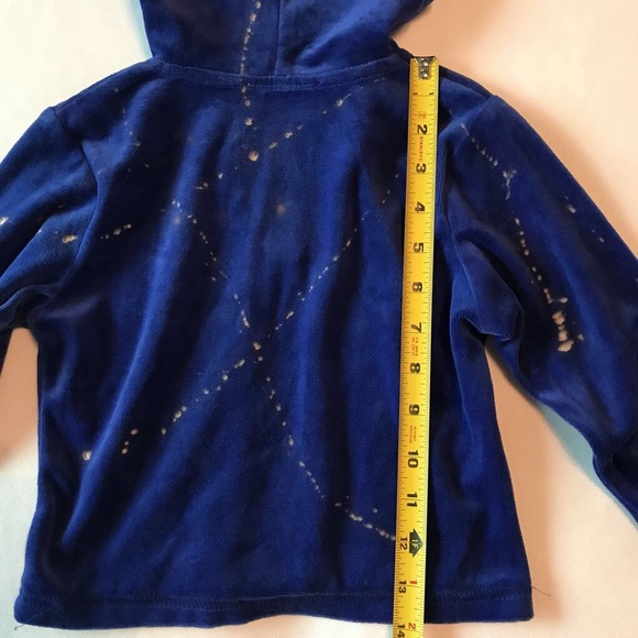 Les Tout Petits Blue Velour Hooded Jacket 5T - Picture 3 of 6